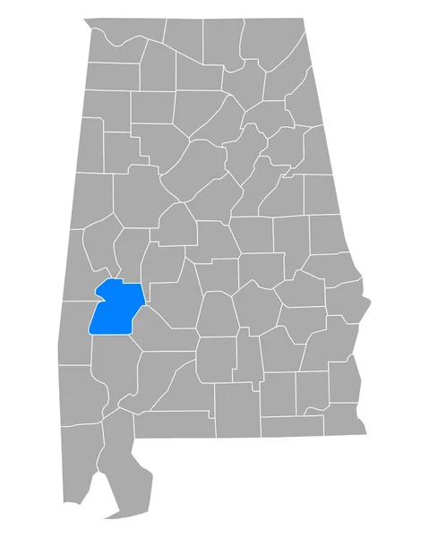 Mapa Marengo Alabama — Vetor de Stock