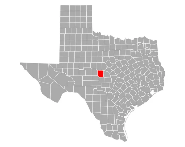 Mcculloch Térképe Texasban — Stock Vector