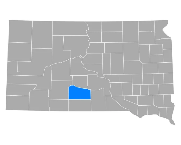 Karte Von Mellette South Dakota — Stockvektor