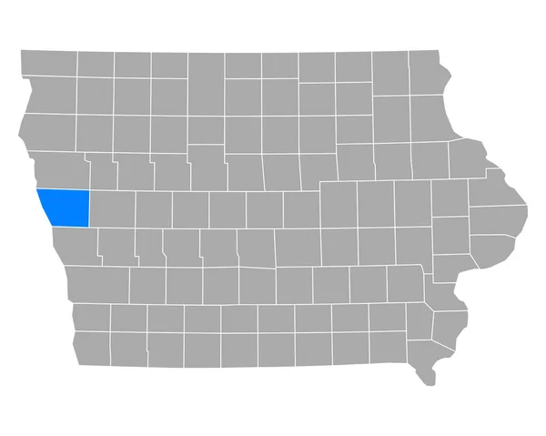 Mapa Monony Iowa — Wektor stockowy