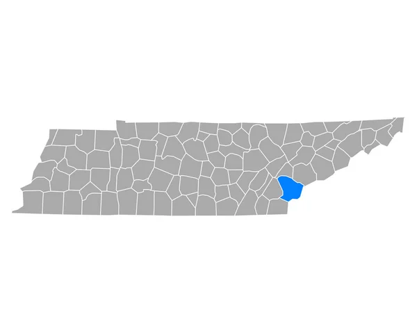 テネシー州のモンロー市地図 — ストックベクタ