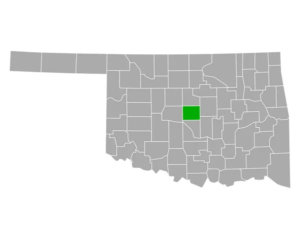 Mapa Oklahomy Oklahomě — Stockový vektor