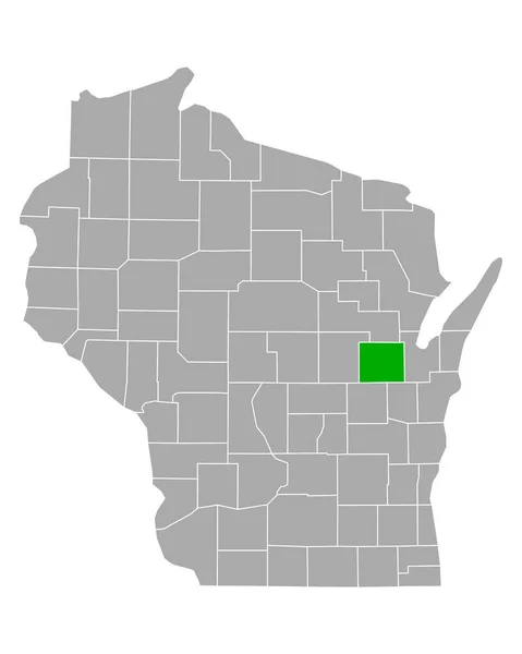 Wisconsin Deki Outagamie Haritası — Stok Vektör