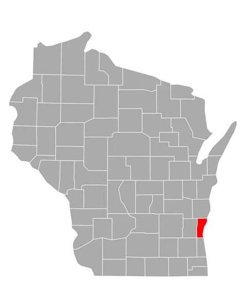 Mapa Ozaukee Wisconsinu — Stockový vektor