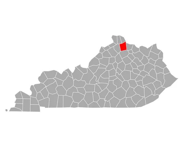 Mapa Pendleton Kentucky —  Vetores de Stock