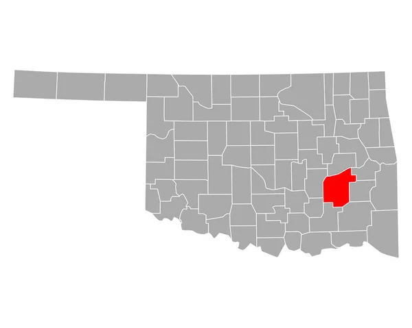 Map Pittsburg Oklahoma — Stock Vector