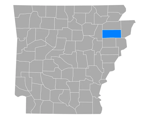 アーカンソー州の地図 — ストックベクタ