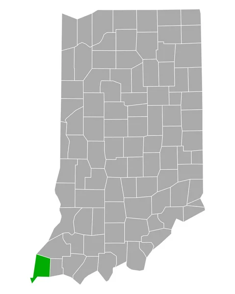 Mapa Posey Indiana — Vector de stock