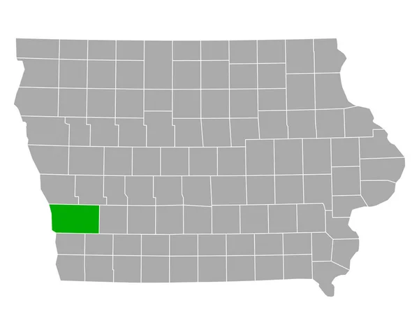 Mapa Pottawattamie Iowě — Stockový vektor