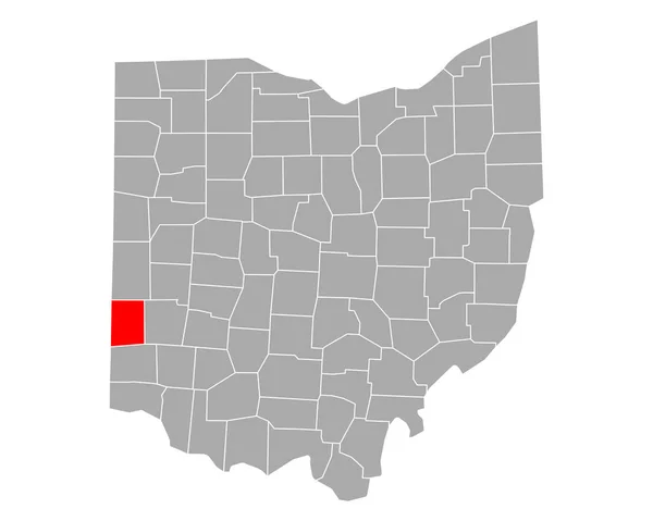 Kaart Van Preble Ohio — Stockvector