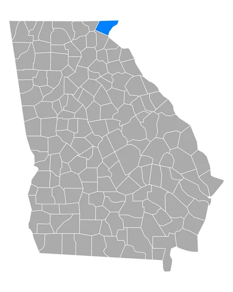 ジョージア州のラブン地図 — ストックベクタ