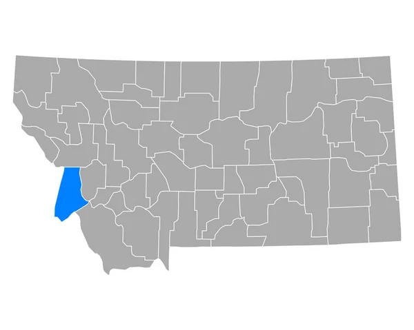 Mapa Ravalli Montana — Vector de stock