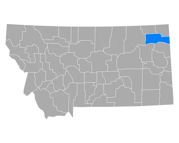 Mappa Roosevelt Montana — Vettoriale Stock