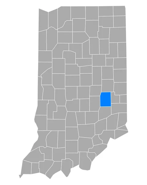 Carte Rush Dans Indiana — Image vectorielle