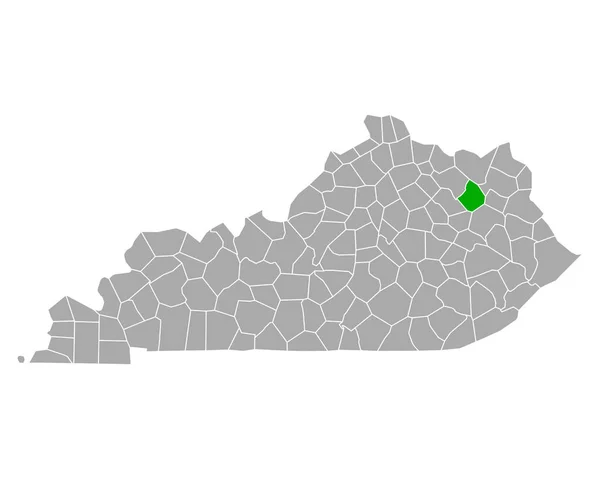 Kentucky Deki Rowan Haritası — Stok Vektör
