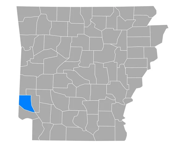 Mappa Sevier Arkansas — Vettoriale Stock