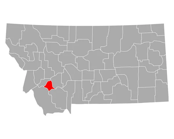 モンタナ州の銀の弓の地図 — ストックベクタ
