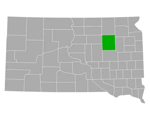 サウスダコタ州のスピンクの地図 — ストックベクタ
