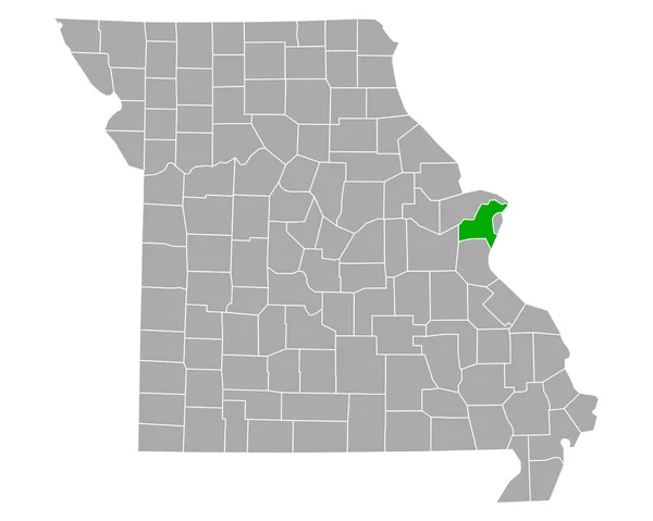 ミズーリ州のセントルイス郡地図 — ストックベクタ