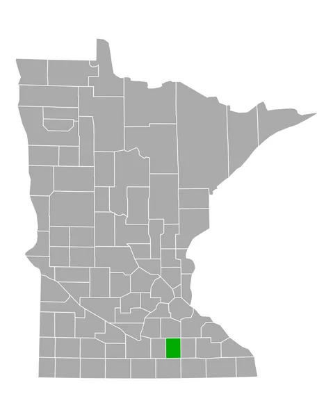 Steele Térképe Minnesota Helységben — Stock Vector