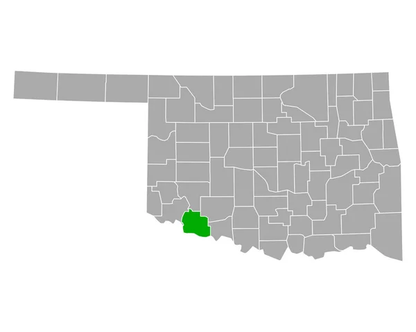 オクラホマ州のティルマン地図 — ストックベクタ