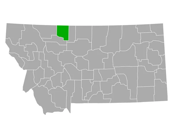 蒙大拿州的Toole地图 — 图库矢量图片
