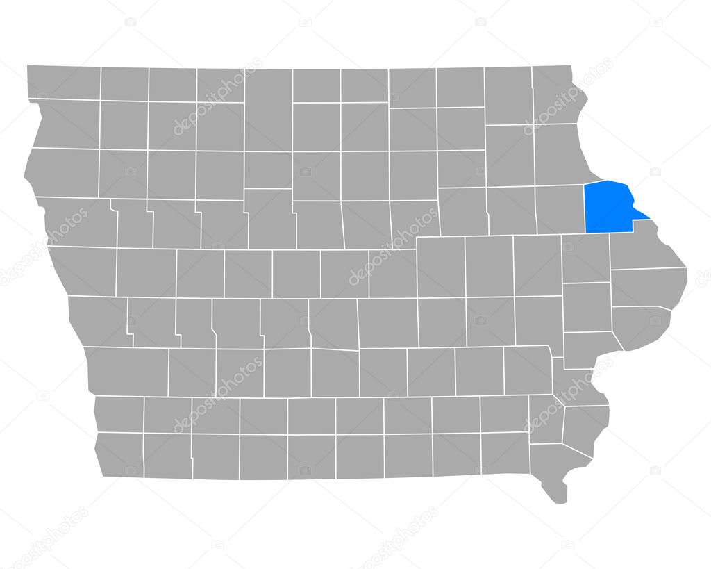 Map of Dubuque in Iowa