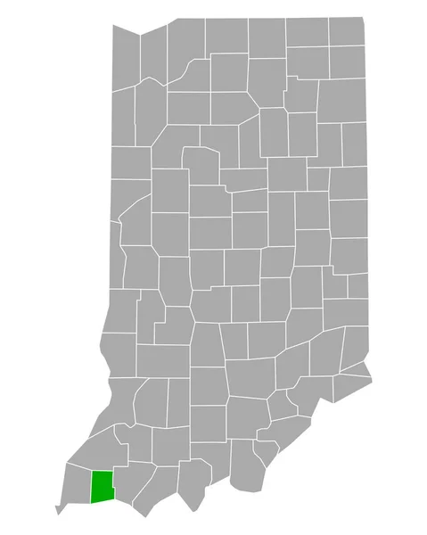 Mapa Vanderburgh Indiana —  Vetores de Stock