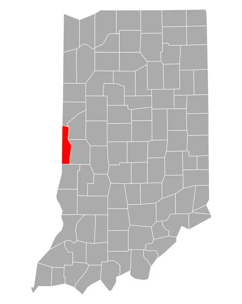 Indiana Vermillion Haritası — Stok Vektör