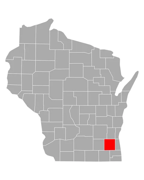 Carte Waukesha Wisconsin — Image vectorielle