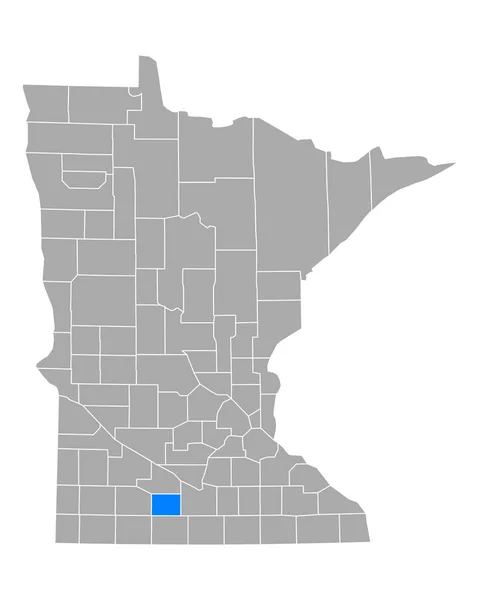 Kaart Van Watonwan Minnesota — Stockvector