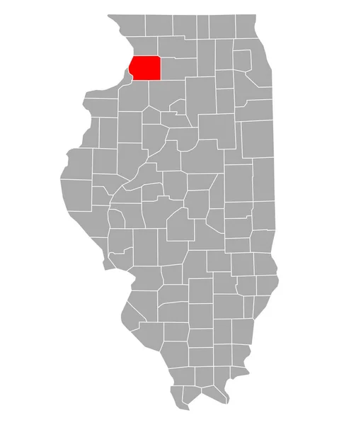 Illinois Deki Beyazların Haritası — Stok Vektör