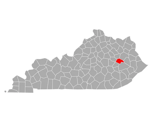 Mapa Wolfe Kentucky — Archivo Imágenes Vectoriales