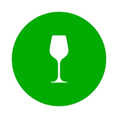 Şarap kadehi ve daire vektör çizimi olarak