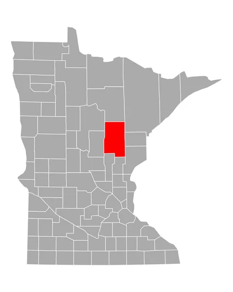 Mapa Aitkin Minnesota — Vetor de Stock