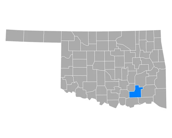 Mapa Atoky Oklahomě — Stockový vektor