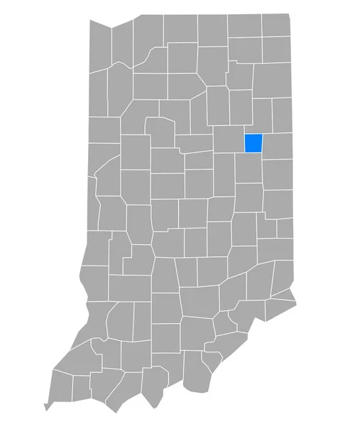 Karte Von Blackford Indiana — Stockvektor