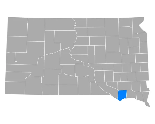 Mapa Bon Homme Dakota Del Sur — Vector de stock