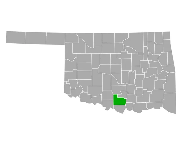 Oklahoma Daki Carter Haritası — Stok Vektör