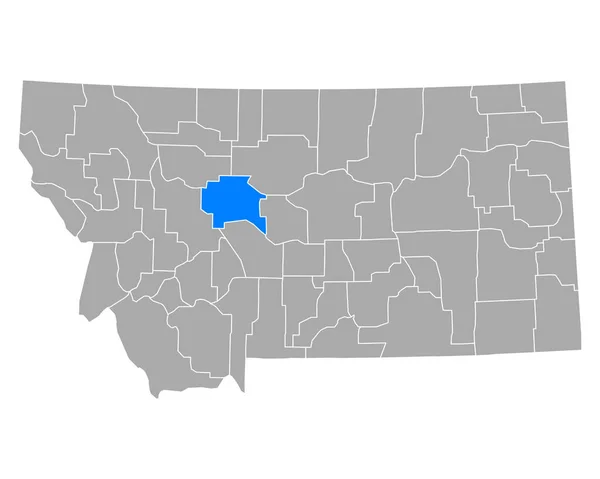 Mapa Cascade Montana — Vector de stock