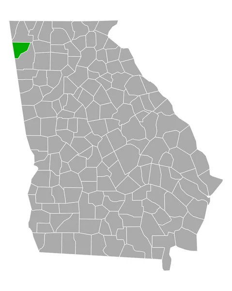 ジョージア州のチャトゥーガ地図 — ストックベクタ
