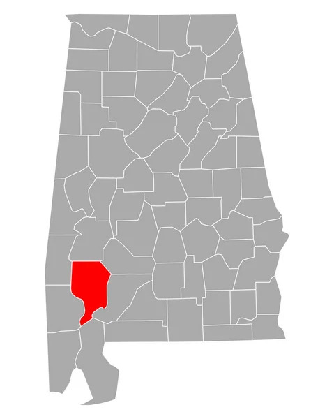 Alabama Daki Clarke Haritası — Stok Vektör