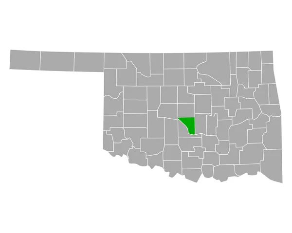 Mapa Clevelandu Oklahomě — Stockový vektor