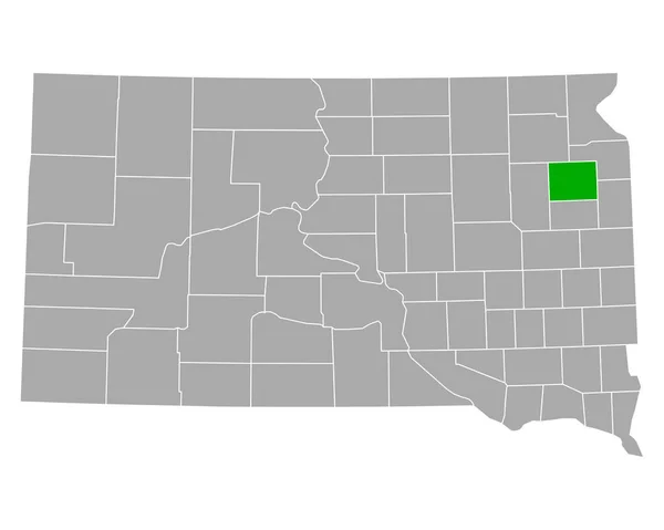 Map Codington South Dakota — Stock Vector