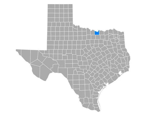 テキサス州の料理の地図 — ストックベクタ