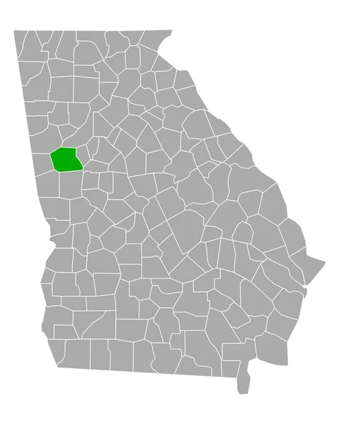 Mapa Coweta Georgia — Vector de stock