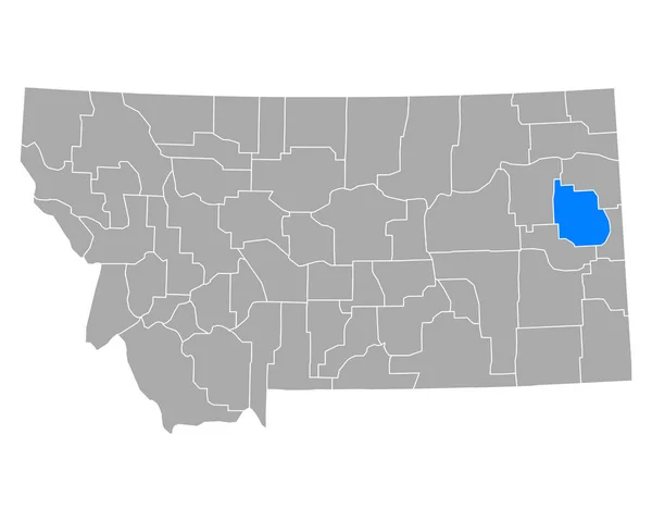 Mapa Dawsona Montanie — Wektor stockowy