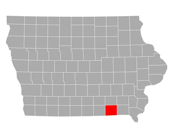 Karta Över Davis Iowa — Stock vektor