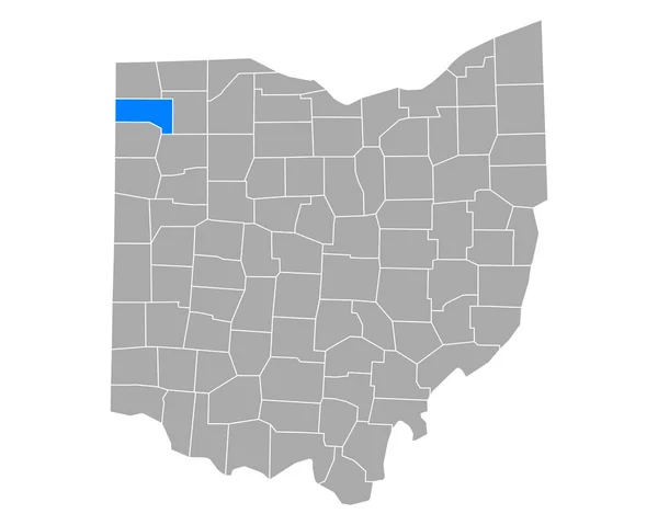 Mapa Defiance Ohiu — Stockový vektor