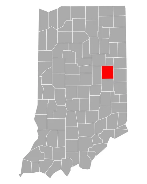 Mapa Delaware Indiana — Vector de stock